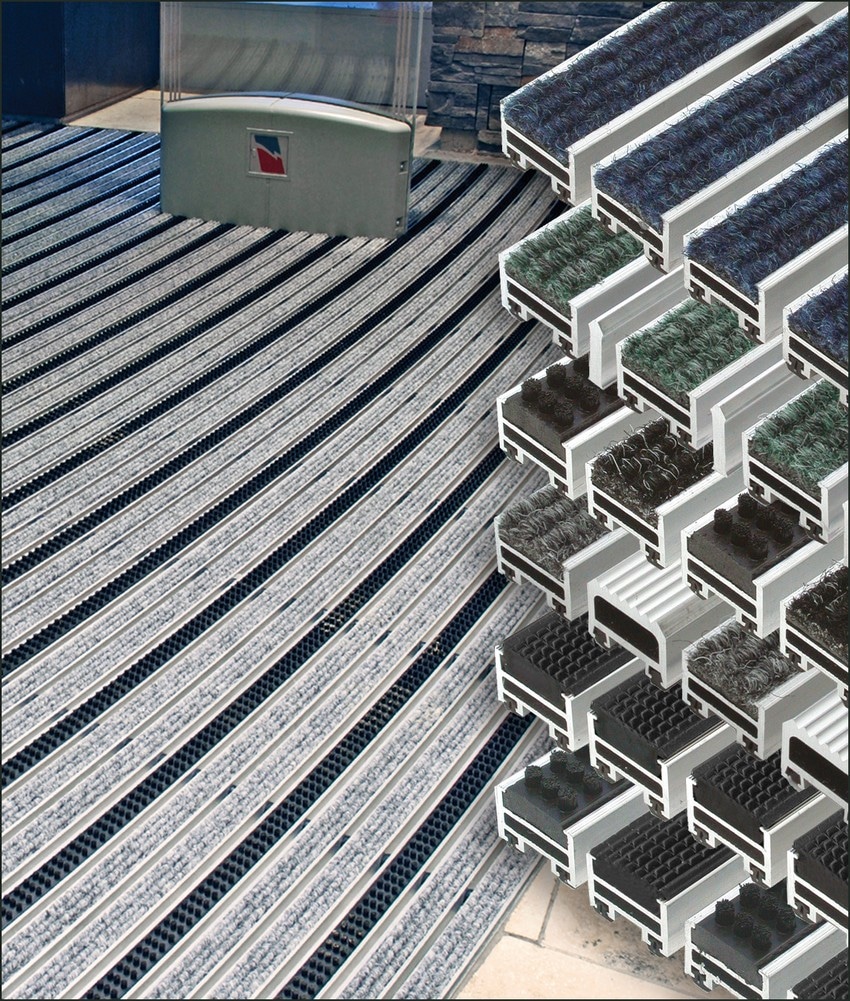 Photo de différents modèles de tapis en aluminium.