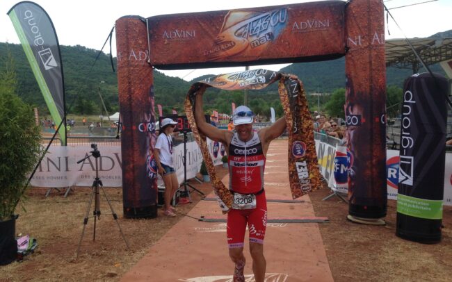 Tapis (moquette) d'arrivé personnalisé pour le Triathlon du Salagou