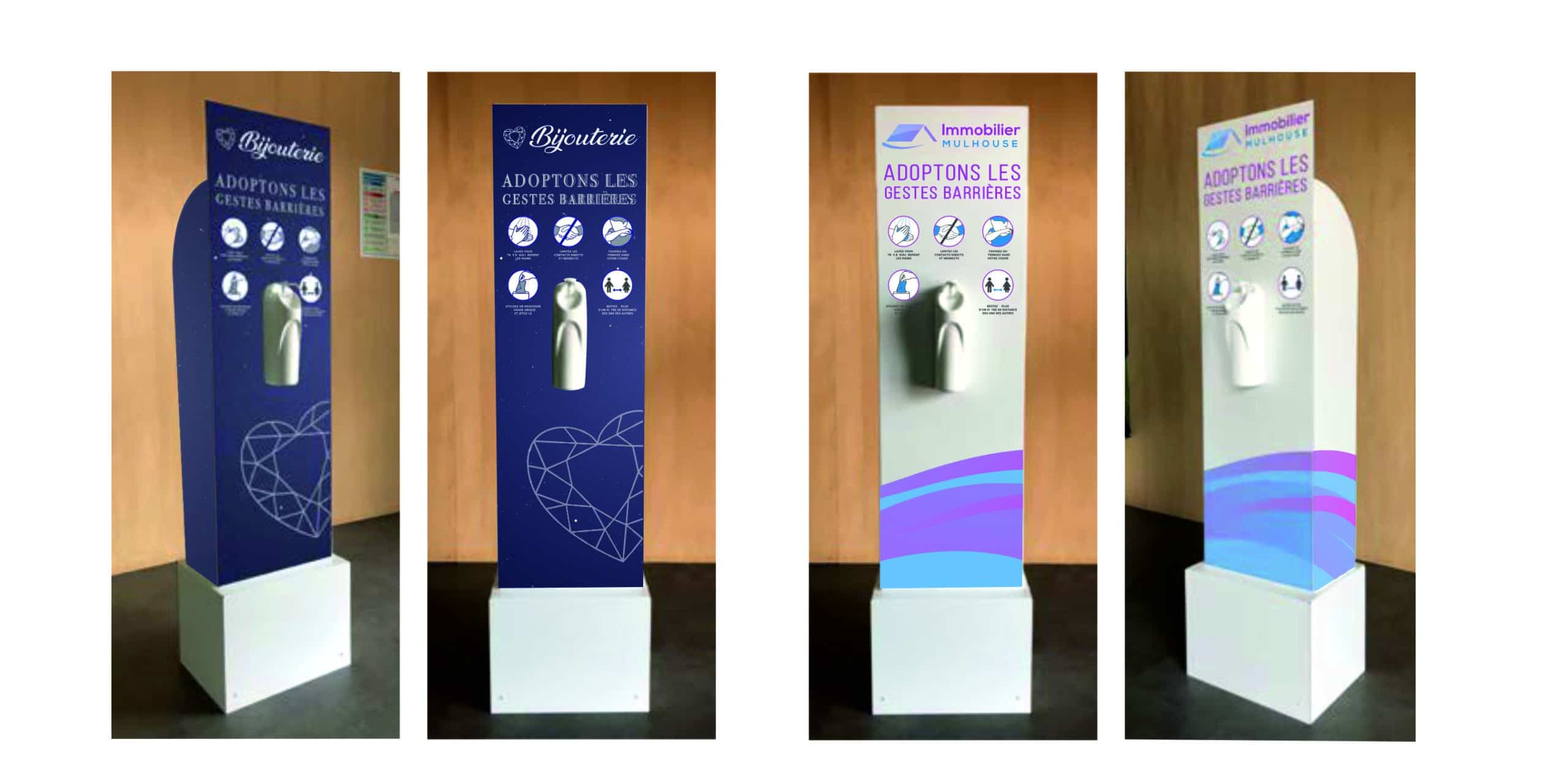 distributeur gel hydroalcoolique personnalisé