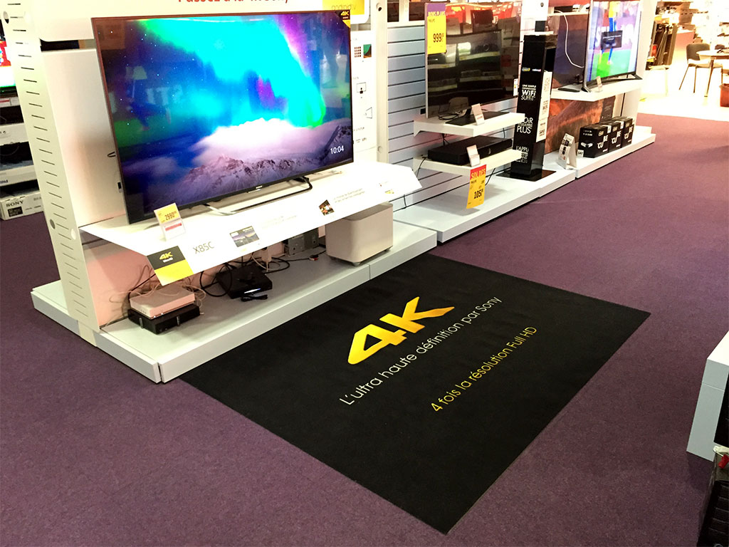 Tapis publicitaire magasin